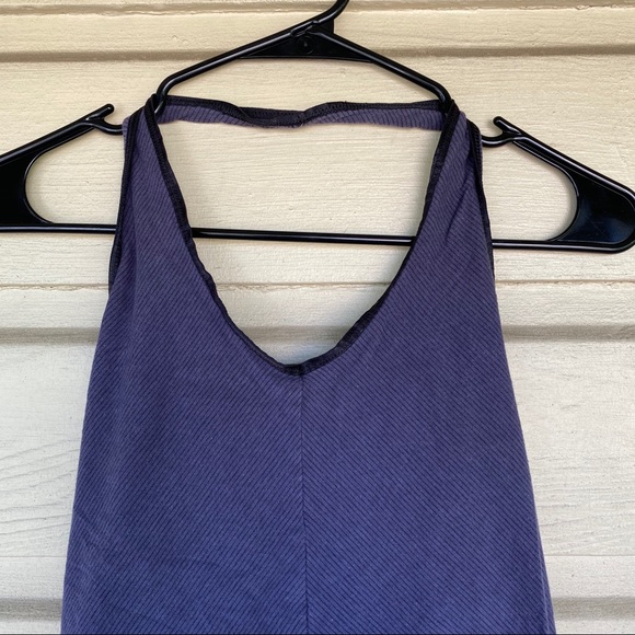 Blueish-purple striped halter exercise top - Picture 2 of 4